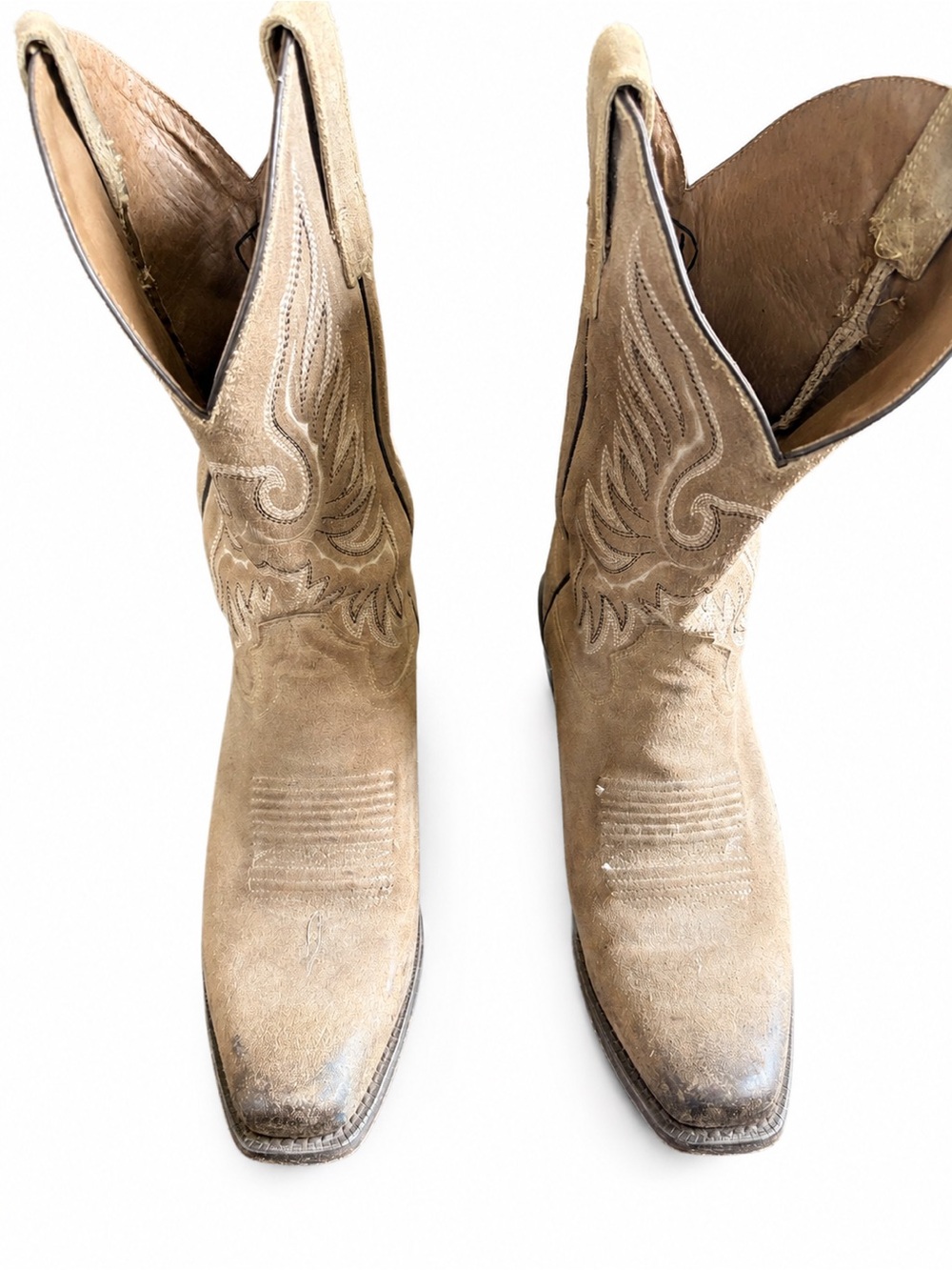 Ariat Men’s 11D Tan Distressed Leather Western Cowboy Boots 10042401